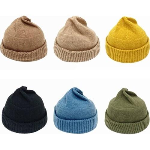 Winter adult casual cotton landlord beanies caps Women handmade Thick warm knitted skullcap pleated Skullies hat