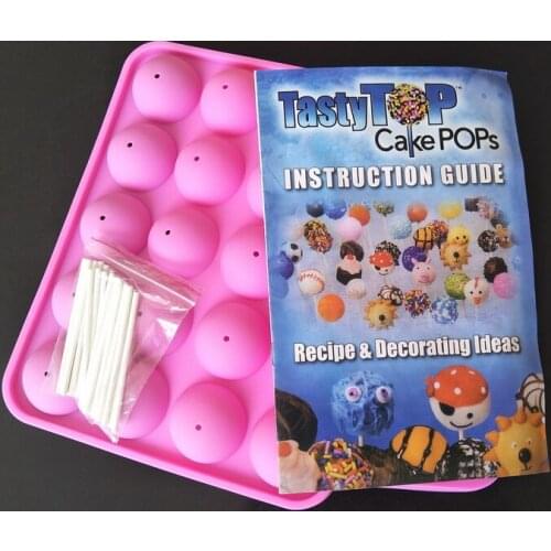 1Pc TOPINCN Pink Eco-friendly Silicone Round Ball Shape Lollipop Pop Party Cake Cookie Candy Chocolate Maker Baking Tool Tray