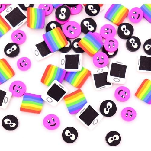 10g/Lot Smiley Rainbow Slices Sprinkles For Slime Supplies Toy Polymer Clay Charms Accessories Addition For Fluffy Clear Slime