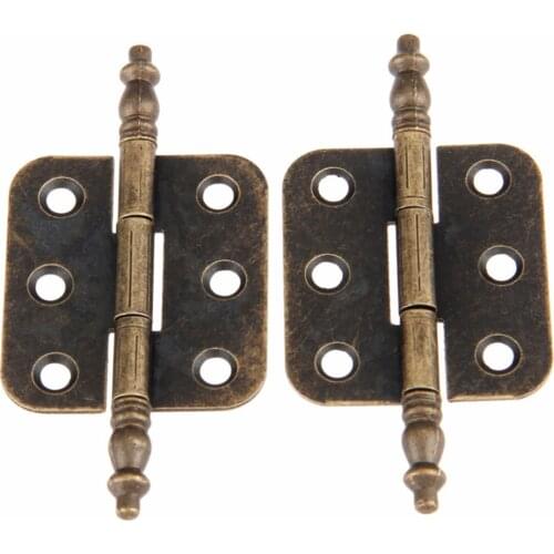 2pcs 70*35mm Antique Bronze Crown Head Hinge 6 Holes Jewelry Gift Box Decorative Hinge for Cabinet Furniture Accessories *2