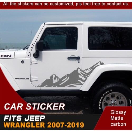 Car Sticker 2 Pcs Side Door Mountains Graphic Vinyls Car Decals Custom Fit For Jeep Wrangler Sahara Stickers Sahara Decals