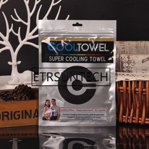 200pcs Cooltowel packaging storage bags aluminum foil self sealing bag 3D towel pouch silver package with holes