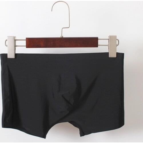 2019 Brand Mens solid underwear low waist Seamless ice silk sexy translucent ultra-thin breathable boxers male boxer shorts