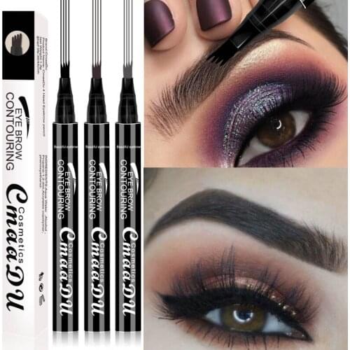 3D Microblading Eyebrow Pen Waterproof Fork Tip Eyebrow Tattoo Pencil Long Lasting Professional Fine Sketch Liquid Eye Brow Pen