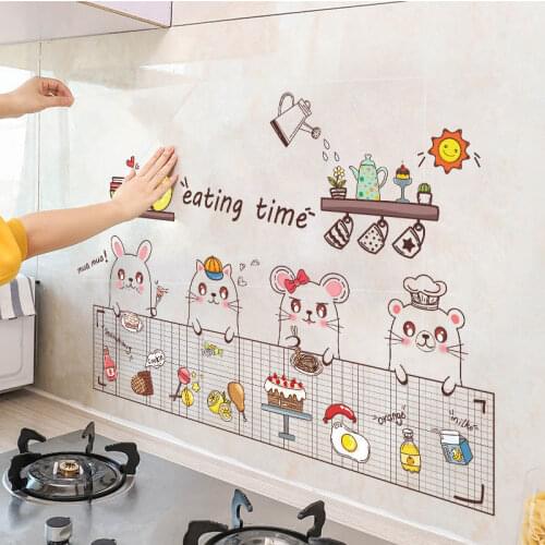 3D wall PVC stickers kitchen oil fume proof stickers transparent household wallpaper waterproof and high temperature