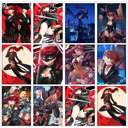 5D DIY Diamond Painting Persona 5 The Royal Yoshizawa Kasumi Phantom Thief Anime Diamond Embroidery Cross Stitch Home Decor Gift