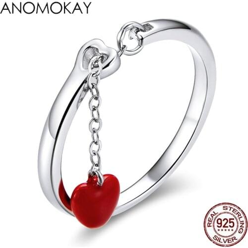 ANOMOKAY Women's Silver Rings
