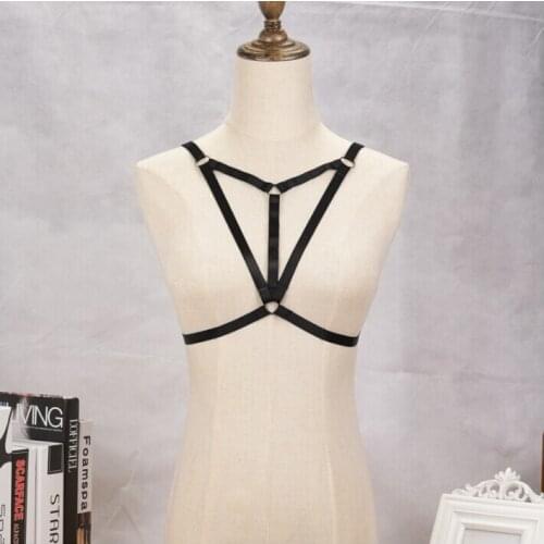 Body Harness Bandage Girl Elastic Bra Straps Cross Bra Crop Top Hollow Out Unlined Bandage Bra Underwear B0420
