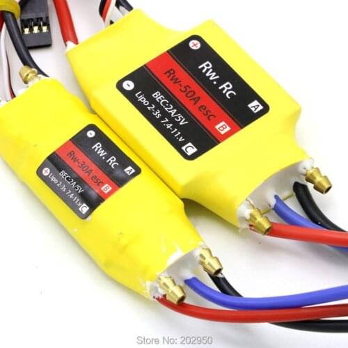 2pcs 30A/50A/70A/80A/125A/200A ESC 5V/3A 5V/5A UBEC Brushless Speed Controller ESC 2-3S 2-6S For RC Boat