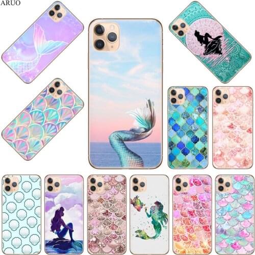 Phone Case For iphone 12 mini 11 Pro XS MAX 7 8 6s Plus X XR SE2020 Mermaid Colourful Shiny Scales Soft Silicone TPU Back Cover