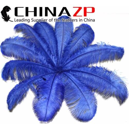 CHINAZP Factory Large Size 70~75cm (28"~30") 50pcs/lot Top Quality Dyed Royal Blue Ostrich Feathers