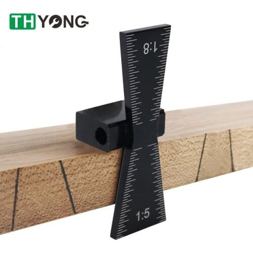 Woodworking Dovetail Marker Aluminum Alloy Dovetail Marking Template 1:5 & 1:8 Wood Joint Gauge With Scale Dovetail Guide Tools