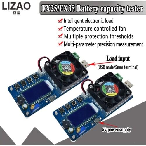 25W 35W 4A/5A Electronic Load Current Voltage Power Tester USB Protection LCD HD Display Adjustable Resistance Unloader