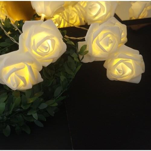 Battery Operated LED Flower Rose String Lights 1.5M 10leds For Wedding Christmas Garland Festival Party Home Decoration lamp