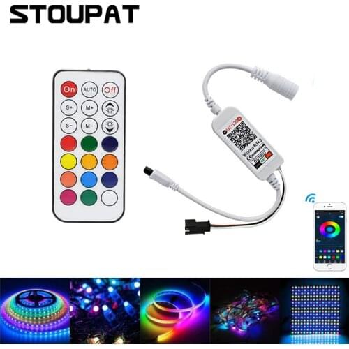 21Keys IR Bluetooth-compatible Wireless Controller for DC5V-24V LED Pixel Strips WS2811 WS2812B Tape Light APP Remote Control