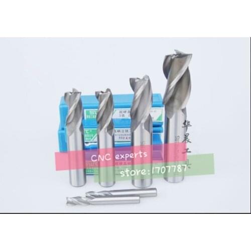 Free Shipping 5pcs/set 3F-6.5~10 HSS & Aluminium End Mill Cutter CNC Bit Milling Machinery tools Cutting tools.Lathe Tool