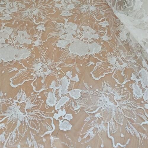 LASUI New high-end luxury sequin embroidery mesh lace fabric DIY evening dress wedding dress veil accessories X0844