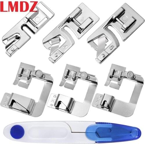 LMDZ Sewing Machine Presser Foot Narrow Rolled Hemming Foot Kit for All Low Shank Snap-On Singer Brother Janome Sewing Machine