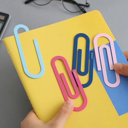 2 Pcs/Lot Cute Big Metal Paper Clip Kawaii Decoration Bookmark Office School Supplies Stationery Colored Creative Paper clips