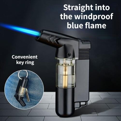 Mini Elbow Spray Gun Lighter Windproof Turbo Torch Lighter Portable Bright Flame Keychain Cigarette Lighter Smoke Accessories