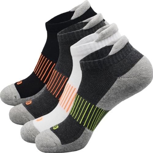 Mens Ankle Socks Low Cut Heel Tap Arch Support Cushion Cotton Running Cycling Sneakers Socks Women Men