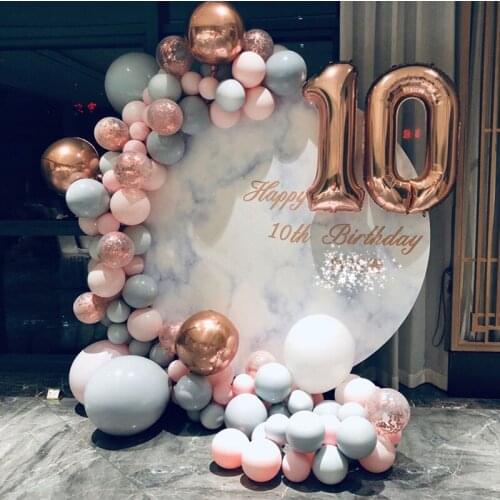 169 pcs Macaron Balloons Set Arch Garland Pink Gold Confetti Girl Baby Shower Kids Birthday Party Decor Adult Wedding Background