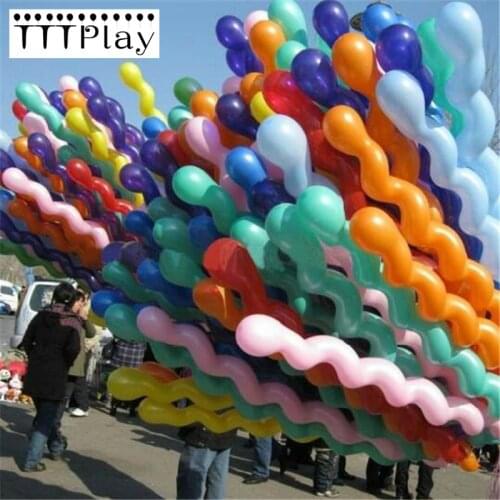 50pcs/lot 36 Inch Screw Thread Latex Balloon Inflatable Long Air Balls Wedding Decoration Baby Birthday Party Balloon Float Toys