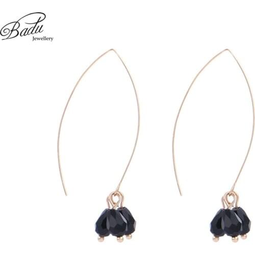 Badu Delicate Fish Hook Earring Crystal Pendant Girls Lovely Earrings for Women Fashion Jewelry Gift for Party Wholesale