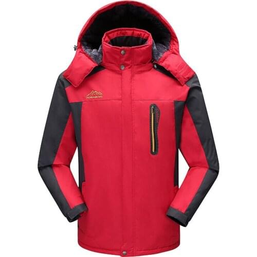 Winter new large size thickened outdoor hooded mens mid-length climbing cycling clothing