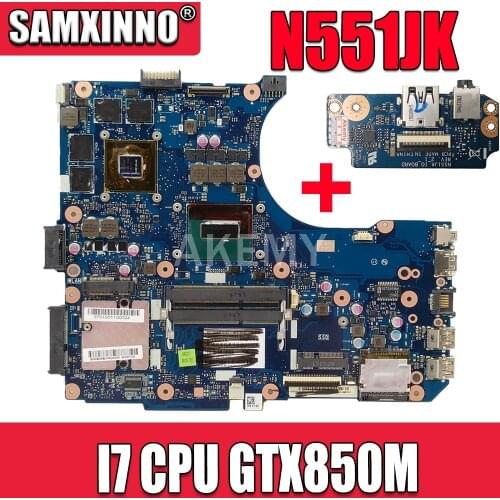 Send board+N551JK Motherboard I7 CPU GTX850M For Asus N551JK G551J N551JQ N551JM N551J G551JK laptop Motherboard Mainboard