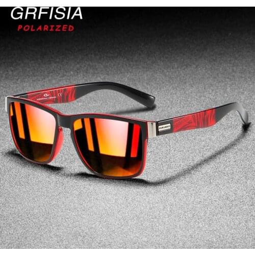 GRFISIA Sport Style Polarized Sunglasses Men Outdoor Travel 100% UV Square Sun Glasses Super Light Eyeglasses Frame Goggles X35