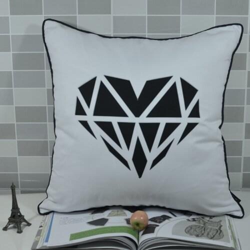 Wedding Gifts Diamond Heart Print Throw Pillow Case Cushion Cover for Sofa ,45*45CM