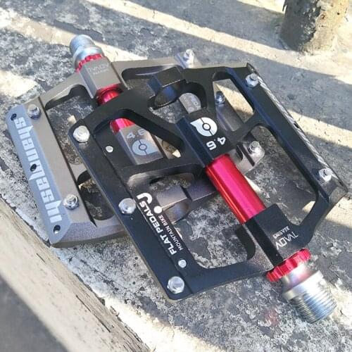 Mountain Non-Slip Bike Pedals Platform Bicycle Flat Alloy Pedals 9/16" 3 Bearings for Road MTB Fixie Bikes