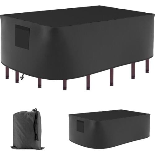 Windproof Patio Furniture Cover Outdoor Dust-proof Waterproof Oxford Cloth Cover for Garden Patio Rectangular Table Chair