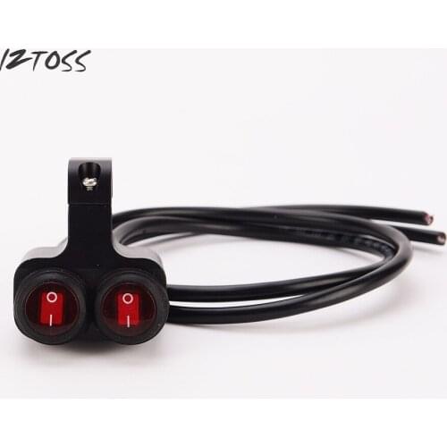 IZTOSS 12v/16A Motorcycle CNC Aluminum Alloy Switch Waterproof 22mm 2 Way Switch Motorcycle Waterproof Switches Handlebar