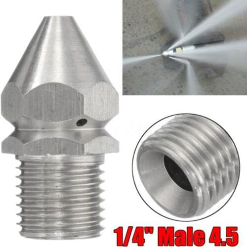 High Quality Cleaning Nozzle 1/4'' Pressure Washer Drain Sewer Cleaning Pipe Jetter Spray Nozzle 4 Jet Garden Accessories Tools