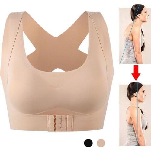 Women Bra Posture Corrector Bralette Front Closure Bras Fitness Vest Push Up Bra Female Brassiere Underwear Cross Back Tank Tops