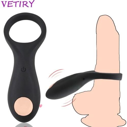 Penis Ring Vibrator Silicone Cock Ring Penis Long Lasting Erotic Sex Toy for Men USB Charging Erection Vibrating Lock Ring