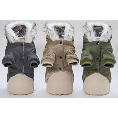 Winter Warm Pet Dog Clothes Collar Hooded Thick Cotton Puppy Dogs Coat Jackets For Bulldog Chihuahua Dogs Clothing Outfit