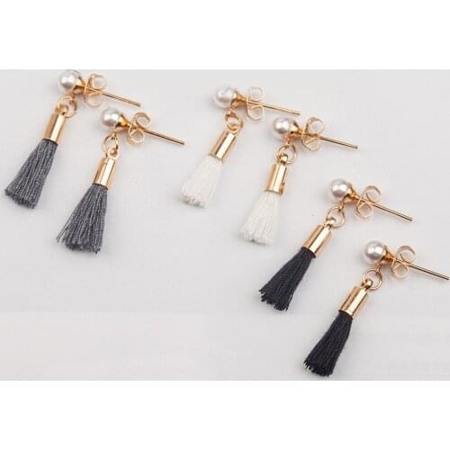 10 pairs/lot Pearl Earrings Women Long Tassel Drop Earrings Silk Dangle Statement Charm Eardrop Gold Ear Jewelry Accessories