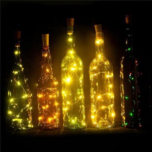 10Pcs Bottle Lights Cork Shaped 75CM 15 LED Copper Wire Micro Fairy Holiday Lights for Party Birthday Wedding Home Table Decor