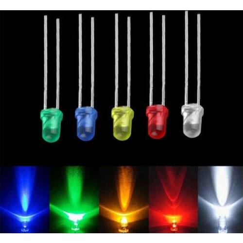 100pcs 3mm LED Light White Yellow Red Green Blue Assorted Kit DIY LEDs Set electronic diy kit