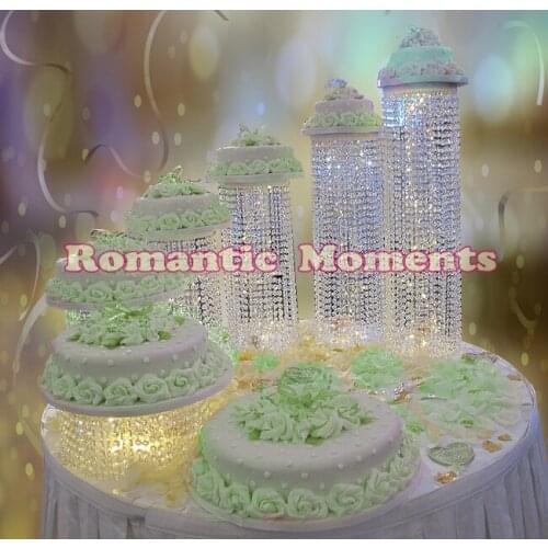 6 PCS Wedding Crystal Round Cake Stand - Cake Display - Wedding Decoration Party Props