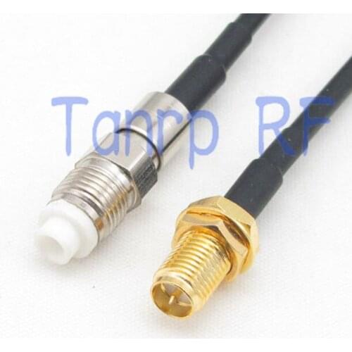 6in FME female jack to RP-SMA female jack RF connector adapter 15CM Pigtail coaxial jumper cable RG174 extension cord