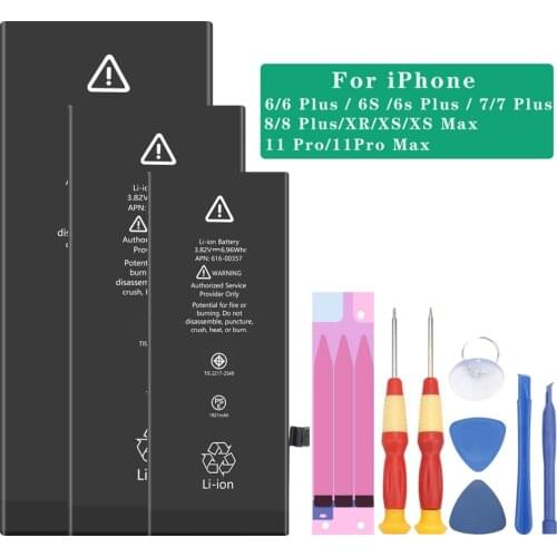 High Capacity Phone Battery For iPhone 6 6S 7 8 Plus 7P 8P Replacement Batterie For iPhone X XR XS MAX 11 Pro Max Battery