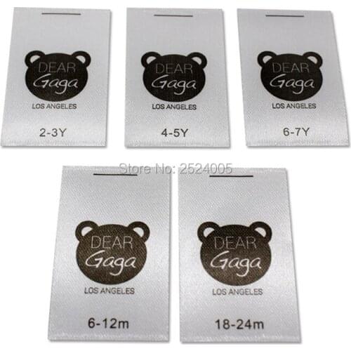 Free shipping custom clothing care label with cut/silk printed label/white silk tag/washable label/garment tag 1000 pcs a lot