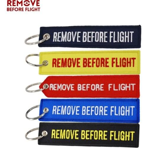 5PCS Moto car keychain Remove Before Flight Luggage Safety Tag Label Embroidery OEM Key Ring Motorcycles Key Fobs Aviation Gifts