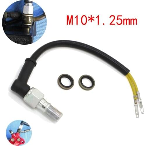 Motorcycle Hydraulic Brake Switch Pressure Light For Honda Yamaha Kawasaki Universal Cable Banjo Bolt M10*1.25mm Scooter