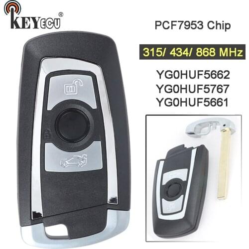 KEYECU 315/434/868MHz PCF7953 / PCF7945 Chip CAS4+/FEM Keyless-go 3 Button Remote Key Fob for BMW 1 2 3 4 5 6 7 Series X3 M2