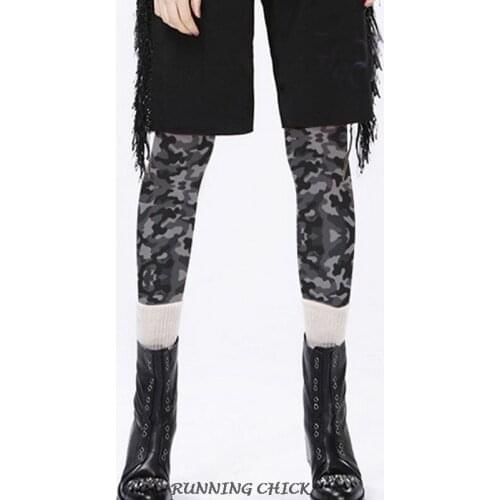 Camouflage Printed Autumn And Winter 140d Thickness Pantyhose